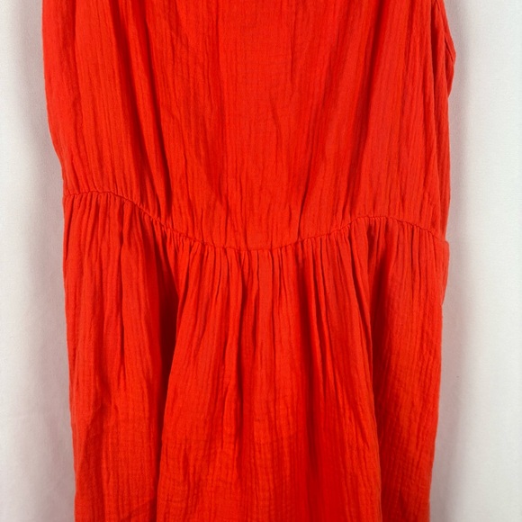 NWT Chelsea & Theodore Bold Orange Tiered Midi Dress, Large - Picture 6 of 12